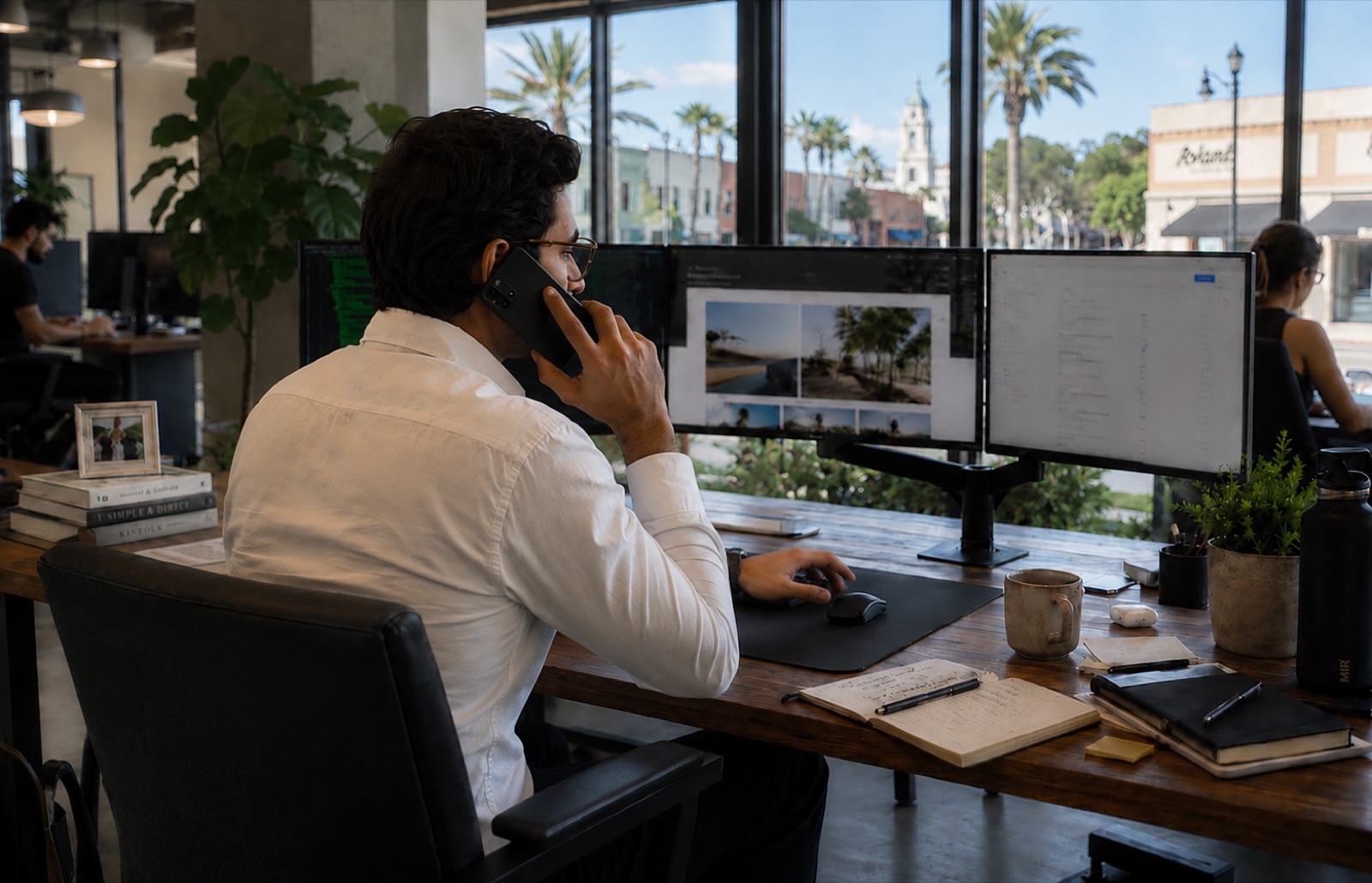 A member of our team answering a support call.