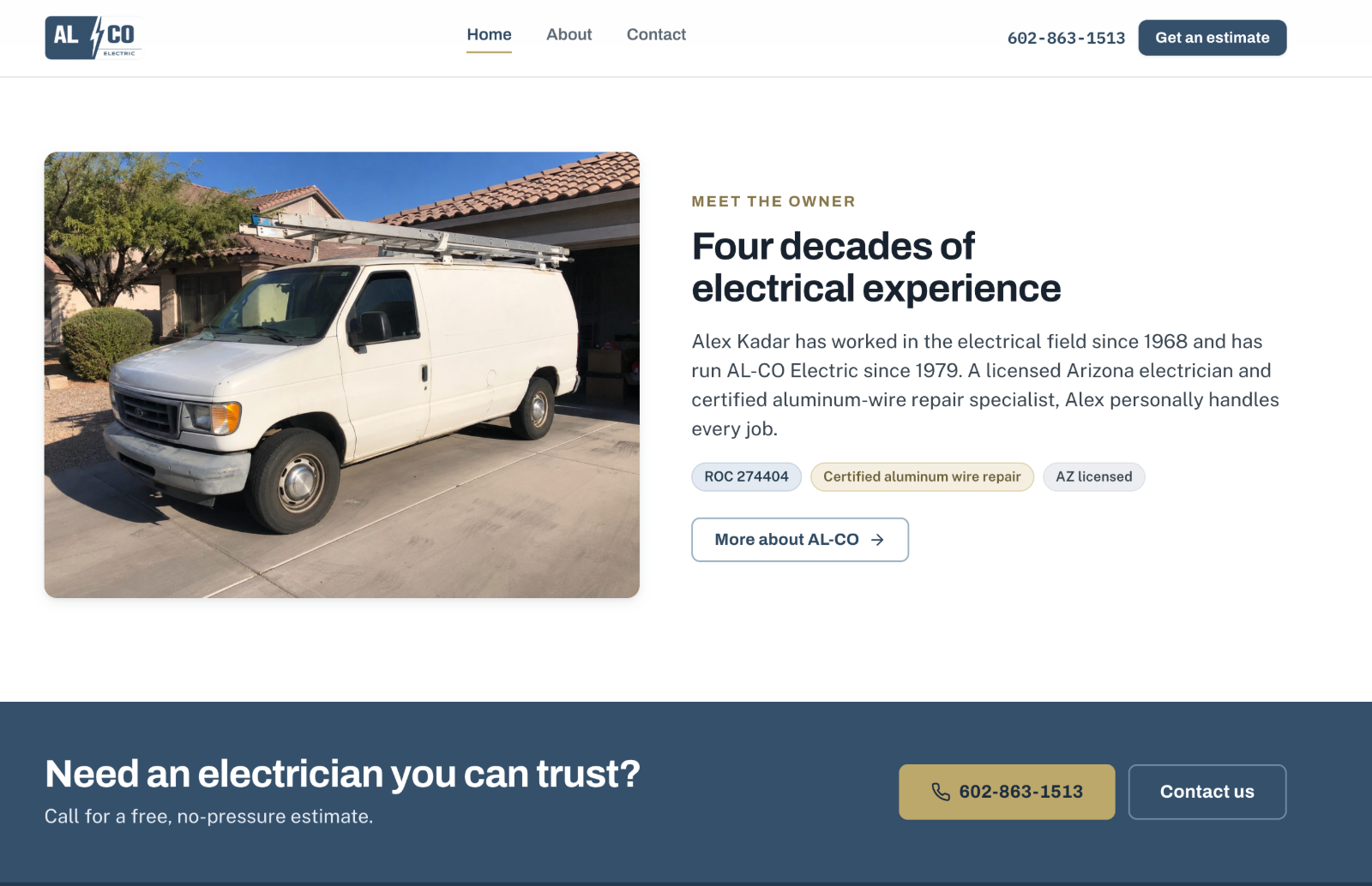 AL-CO Electric website